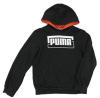 Černo-bílo-červená mikina s kapucí Puma