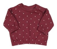 Vínová mikina s bodkami Primark