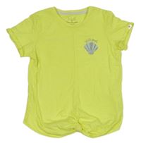 Neónově žlté tričko s mušlí