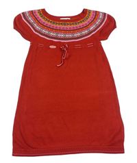 Červeno-farebné pletené šaty zn. H&M