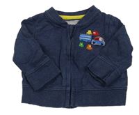 Tmavomodrá propínací mikina s nášivkami Mothercare