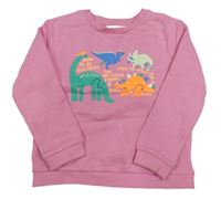 Ružová mikina s dinosaurami M&S
