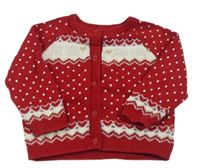 Červeno-smotanový bodkovaná ý prepínaci sveter so vzorom Mothercare