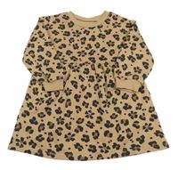 Béžovo-černé vzorované teplákové šaty Matalan