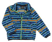Modro-oranžová pruhovaná fleecová prepínaci mikina s kostičkami Icepeak