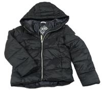 Čierna šušťáková zateplená bunda s kapucňou C&A