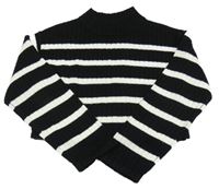 Čierno-biely pruhovaný crop sveter H&M