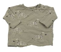 Šedohnědé triko se zebrami Next