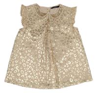 Svetloružová -zlatá leopardí blúzka s litry George