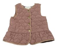 Staroružová prešívaná šušťáková zateplená vesta Aspen Kids