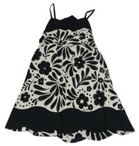 Čierno-smotanové kvetované ľanové šaty Primark