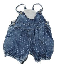 Tmavomodré bodkovaná é ľahké rifľové na traké kraťasy