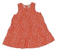 Červeno-biele bodkovaná é bavlnené šaty H&M