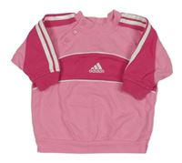 Růžovo-fuchsiová mikina s pruhy Adidas