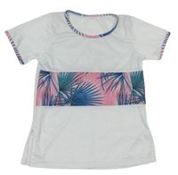 Bielo-ružové sieťované športové tričko Shein