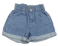 Modré rifľové tie waist kraťasy Denim Co.
