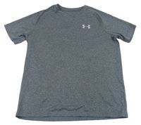 Šedé melírované funkční sportovní tričko s logem Under Armour