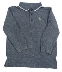 Tmavomodré melírované polo tričko Matalan
