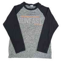 Sivo-tmavosivé tričko s nápisom USA pro