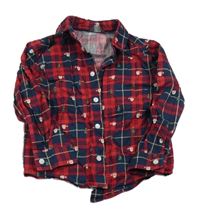 Červeno-tmavomodrá kostkovaná košile se Santy Primark