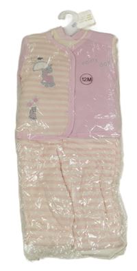 Nové - 3set - Ružovo-smotanová zamatová prepínaci zateplená mikina + kalhoty + tričko