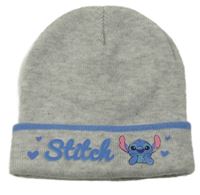 Sivá pletená čapica so Stitchem Primark
