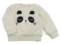 Smetanová kožešinová mikina s pandou Nutmeg