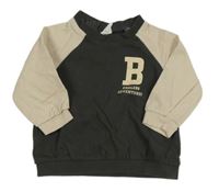 Tmavošedo-béžová mikina s nápisom H&M