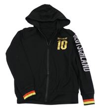 Čierna prepínaci mikina s číslom a kapucňou