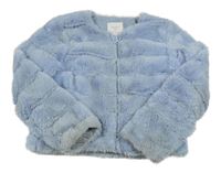 Svetlomodrá kožušinová podšitá crop bunda Lindex