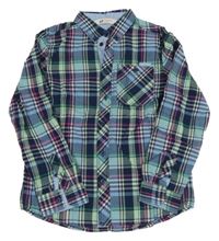 Tmavomodro-barevná kostkovaná košile H&M