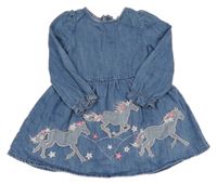 Svetlomodré rifľové šaty s koníky M&S