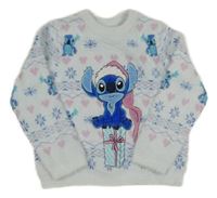 Svetlomodrý chlpatý sveter so Stitchem Disney