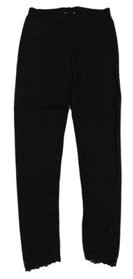 Čierne legíny s čipkou Infinity