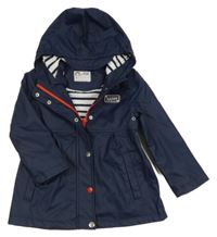 Tmavomodrá nepromokavá jarní parka s kapucí Pocopiano