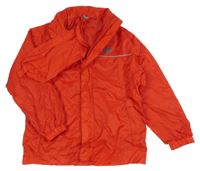 Červená šušťáková jarná bunda s ukrývací kapucí + sáček Alive