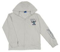 Bílá propínací mikina se Stitchem a kapucí Primark