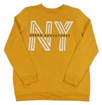 Okrová mikina s nápisem Primark