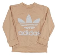 Broskvová mikina s logem Adidas 