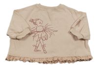 Svetloružová oversized mikina s baletkou Next