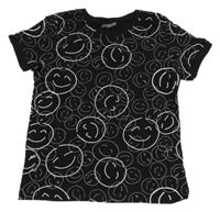 Černé tričko se smajlíky 