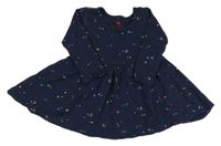 Tmavomodré bavlnené šaty s obrázkami Finn + Emma