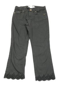 Sivé capri rifle s výšivkou H&M