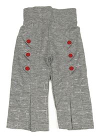 Sivé melírované culottes nohavice s gombíky