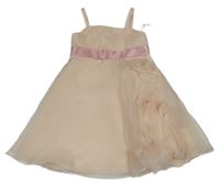 Nové - Nové -Broskvové tylové šaty se stuhou Watters&Watters 