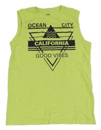 Citrónové tielko s nápismi Yigga