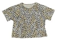 Bílo-černo-béžové vzorované crop tričko F&F