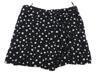 Čierna skort sukňa s kvietkami C&A