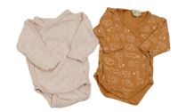 2x - Světlerůžové puntíkaté + oranžové zavinovací body se zvířátky vel. 44