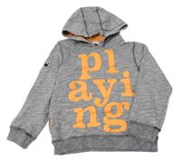 Sivá melírovaná mikina s nápisom a kapucňou H&M